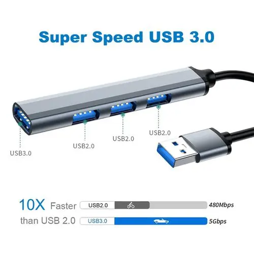 Barksdale High Speed USB HUB 3.0 4 Ports Extension Adapter