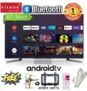VITRON 32" INCH BLUETOOTH TV HTC3200S,FRAMELESS 32 Inch Smart Android 11.0 TV Inbuilt Decoder HDMI USB Ports,Netflix,Youtube, APPSTORE 14 MONTHS WARRANTY+ 4 EXTRA GIFTS