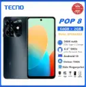 TECNO POP 8 64GBROM+2GB RAM SCREEN 6.6" 90HZ DUAL SPEAKERS 13MP BACK CAMERA 5000MAH BATTERY TYPE-C CHARGING SIDE FINGERPRINT UNLOCK ANDROID SMART PHONE