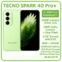 BRAND NEW Tecno Spark 40 PRO PLUS 256GB ROM+ 8GB RAM 6.78'' AMOLED SCREEN (Dual Sim) 50MP Camera + 13MP SELFIE CAMERA 5200 MAh BATTERY CAPACITY 45W Fast charging ANDROID 15 PHONE