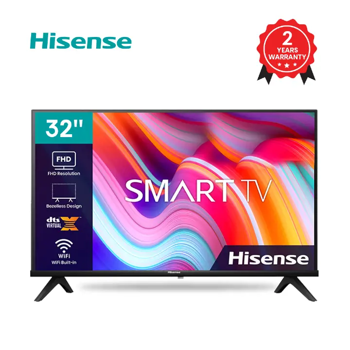 HISENSE 32 Inch Smart TV 32A4K HDTV Netflix Youtube I-cast HDMI USB Dolby Audio VDAA OS Inbuilt Decoder for local channels 2Yrs Warranty