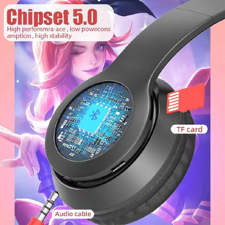  Bensoo P47M Cat ears LED Light TWS Bluetooth Earpods Earphone Headphones Sport Eraphones Wired Eraphones Erapods pro Earbuds Ear Headset pods Bluetooth Earphones For All Mobile phone