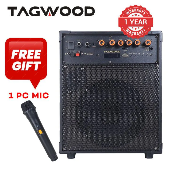 Tagwood LTS-6A Trolley Speaker Porteable Portable Speaker Subwoofer Outdoor Speaker ,Bluetooth,Free Wireless Microphone a Built in Battery Woofer Woofer 