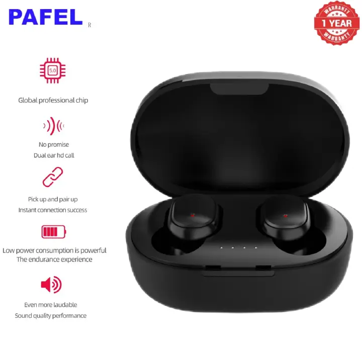 PAFEL A6S earphone TWS Wireless Bluetooth earpods Suitable for Mobile Phones Sports Music Portable Mini Wireless Headset In-Ear Noise Canceling Wireless Earbuds 