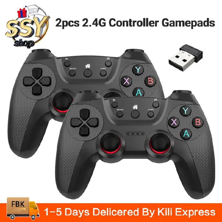 2pcs 2.4G Game Controller Gamepads Android Wireless Joystick For PS3 /PC/TV Box/Smart Phone Gamepad Console For Game Console Game Pad X Pro Gamepad Gaming Accessories Two-Player Handheld Game Device 