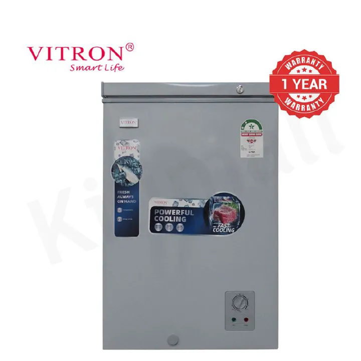 【Clearance Sale】Vitron 97L Chest Freezer VDF99SG Single Flip-Up Lid Defrost Drain Freezer Energy Saving Freezer Refrigerator Fast Cooling