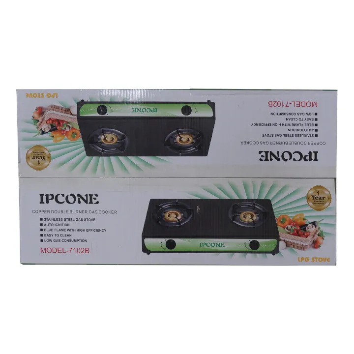 IPCONE 7102 Double Gas Cooker Auto lgnition Double Burner Gas stove gas cooker 【hot】gas cooker/stove gas cooker cooking gas cooker burner gas cooker stainless