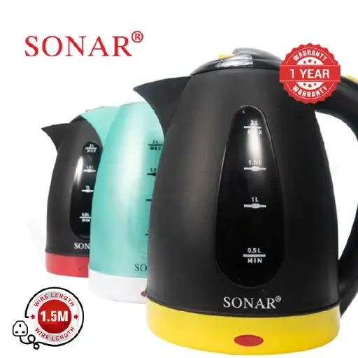 【Limited Offer】Sonar 2L 1500W Electric Kettle Energy Efficiently Heater Jug Cordless Electric Kettle 1.5M Power Cord SR-P2