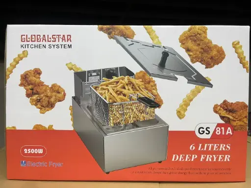 Globalstar 6 litres single deep fryer perfect kitchen appliance for anyone who loves to cook and fry food. It has a large 6L capacity, which allows you to fry a large amount of food at once