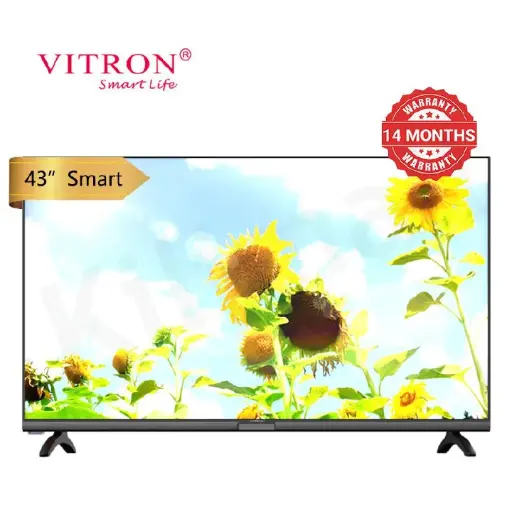 Vitron 43 inch Smart TV HTC 4388FS Android BLuetooth Television Full HD Frameless TV with Netflix Youtube Television 1G+8G