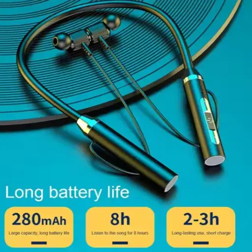 Earphones with Bluetooth Waterproof Sports Earphones with a Magnetic Neckband and Noise-Cancelling Technology