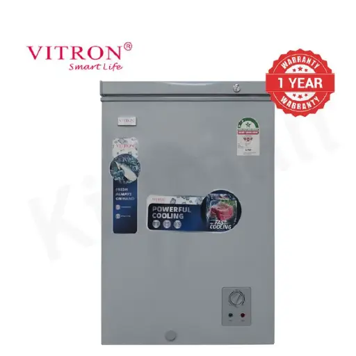 【Clearance Sale】Vitron 97L Chest Freezer VDF99SG Single Flip-Up Lid Defrost Drain Freezer Energy Saving Freezer Refrigerator Fast Cooling