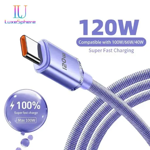 Upgrade 120W PD Type C Cable Super Fast Charger Cord Quick Charge 6A, High Speed Data Sync, (Extemely Fast) Charging Cable USB Cables Phone Charger For Samsung Xiaomi Huawei tecno xiaomi oppo infinix
